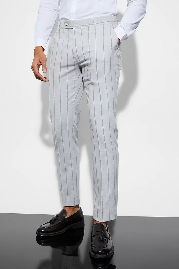 Slim Striped Suit Pants | boohooMAN USA